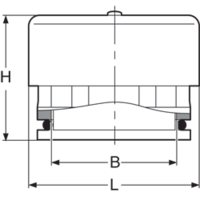 Anti pressure vent in PP-H, with a PE-HD yellow protection cap