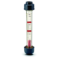 Flow meter type M123, tube in PSU with scale for H2O, EPDM sealing, double union, PVC-U metric sockets