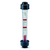 Flow meter type M123, tube in PVC-U with scale for H2O, EPDM sealing, double union, PVC-U metric sockets