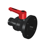 IBC's PPGF ball valve, lockable, camlock outlet, DIN* flange