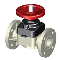 PP-H diaphragm valve, with DIN* flanges