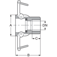 PPGF Female BSP threaded coupler, D type