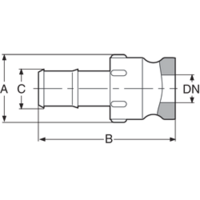 PPGF hosetail adaptor, E type