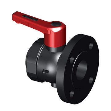 IBC's PPGF ball valve, lockable, BSP threaded outlet, DIN* flange