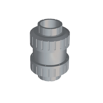 PVC-C Ball check valve, double union, PVC-C BSP threaded sockets