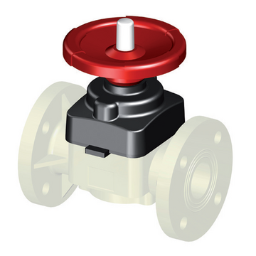 PVDF diaphragm valve, with DIN* flanges