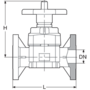 PP-H diaphragm valve, with ANSI* flanges