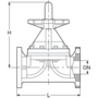 PP-H diaphragm valve, with ANSI* flanges