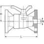 PPGF ball valve, 2-way, ANSI* flanged compact