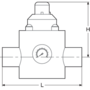 Pressure reducer in PP-H, PP-H metric spigot outlets