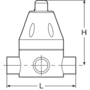 Pressure relief valve in PP-H, PP-H metric spigot outlets