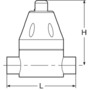 Pressure relief valve in PVC-U, PVC-U metric spigot outlets