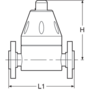 Pressure retaining valve in PP-H, with DIN* flanges