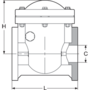 PVC-C swing check valve, with ANSI* flanges