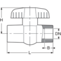 PVC-U ball valve, 2-way, compact, BSP threaded sockets